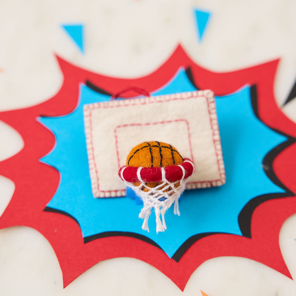 Basketball in Net Ornament