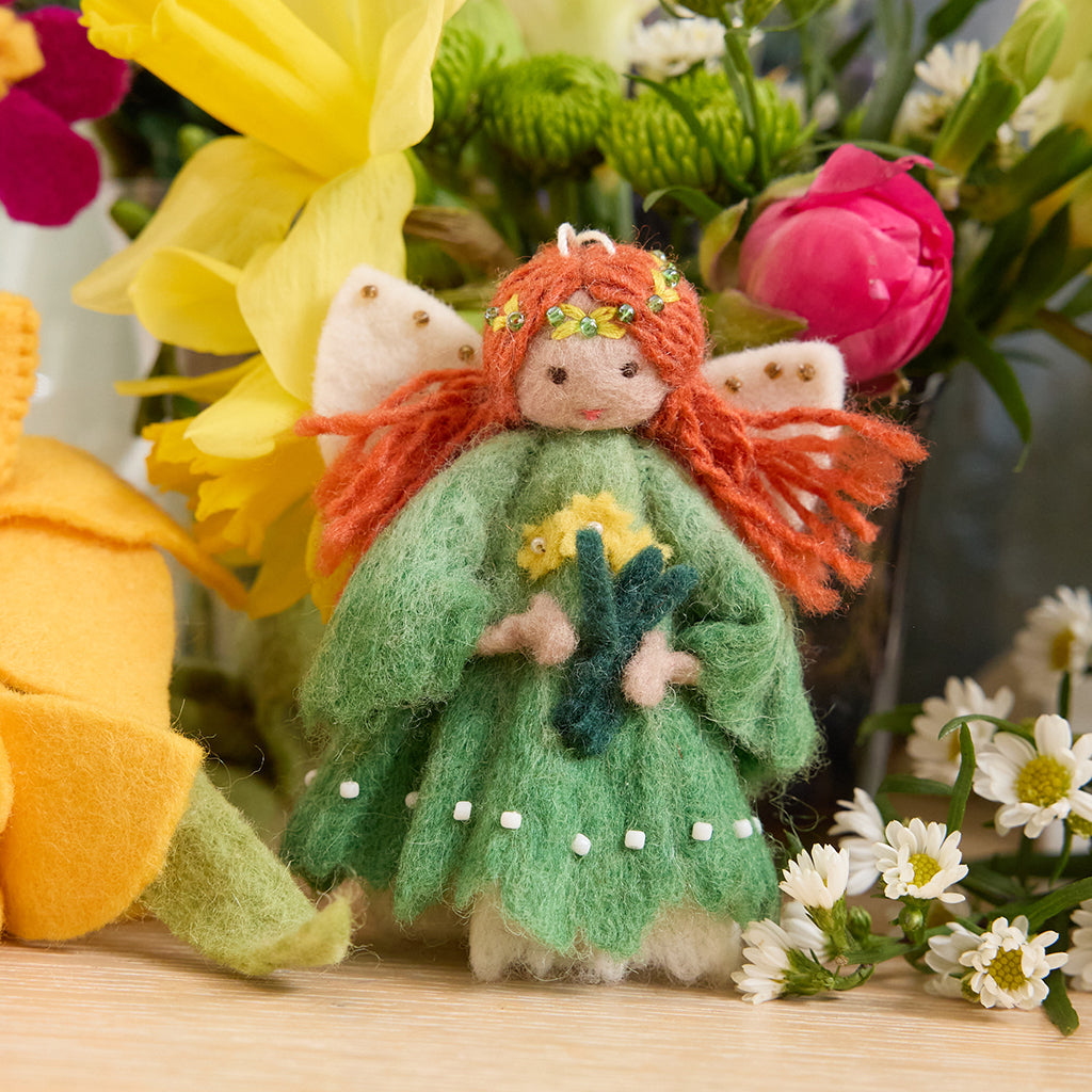 Green Flower Fairy Ornament