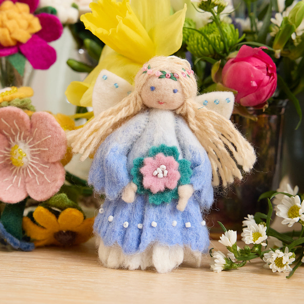 Blue Flower Fairy Ornament