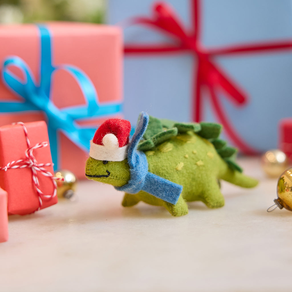 Santa Stegosaurus Ornament