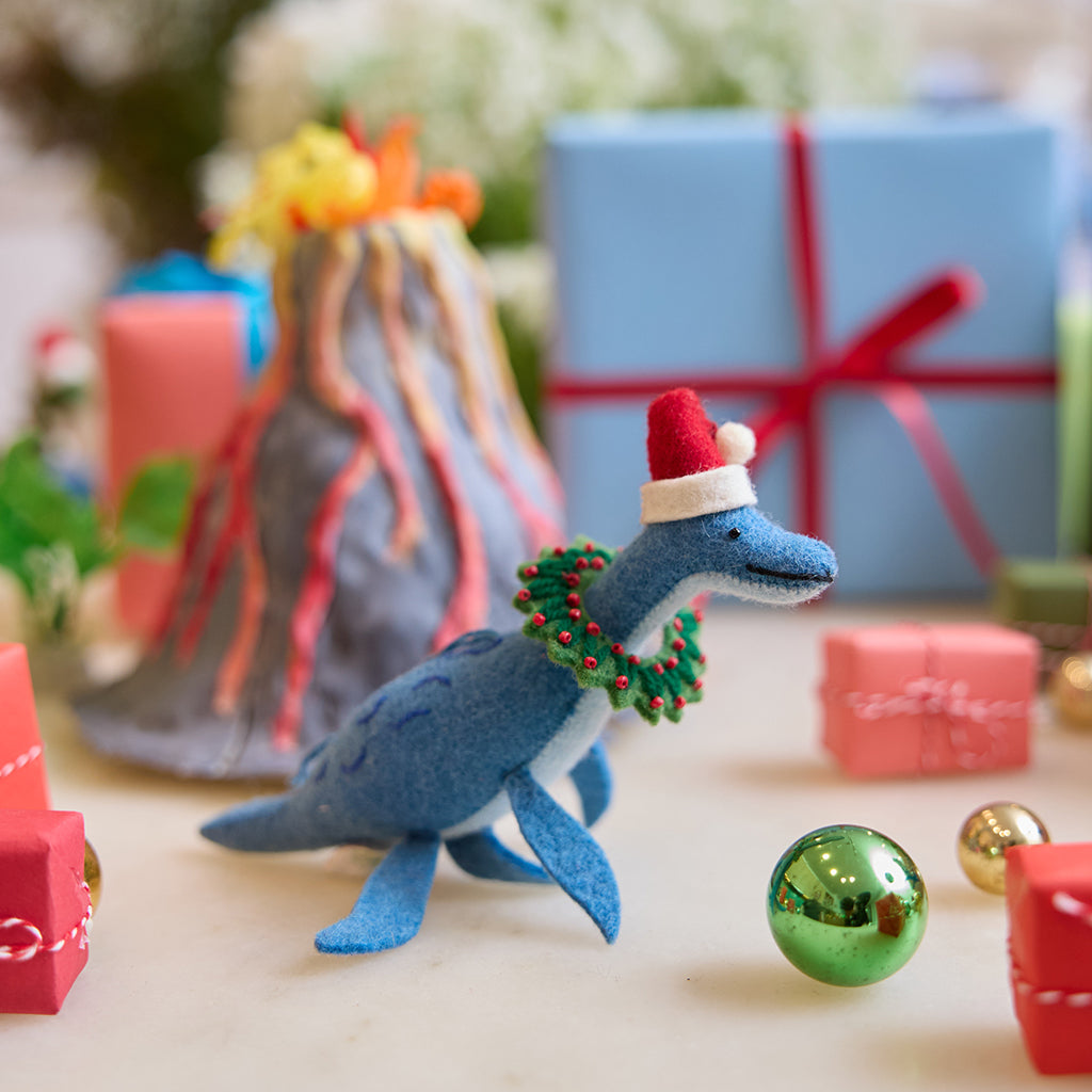 Santa Plesiosaurus Ornament