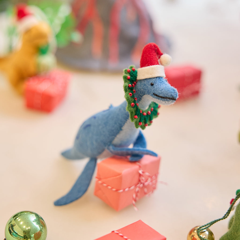 Santa Plesiosaurus Ornament
