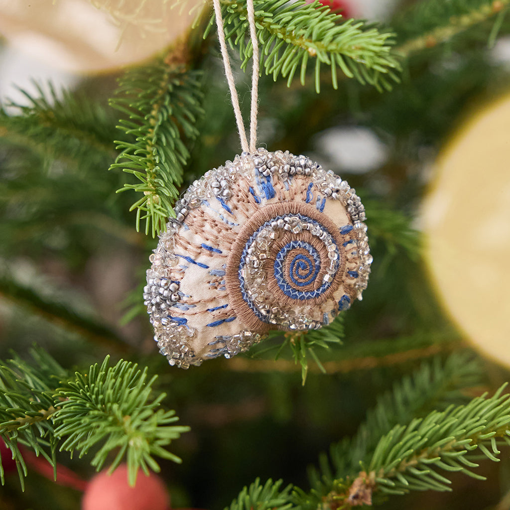 Snail Shell Beaded Ornament