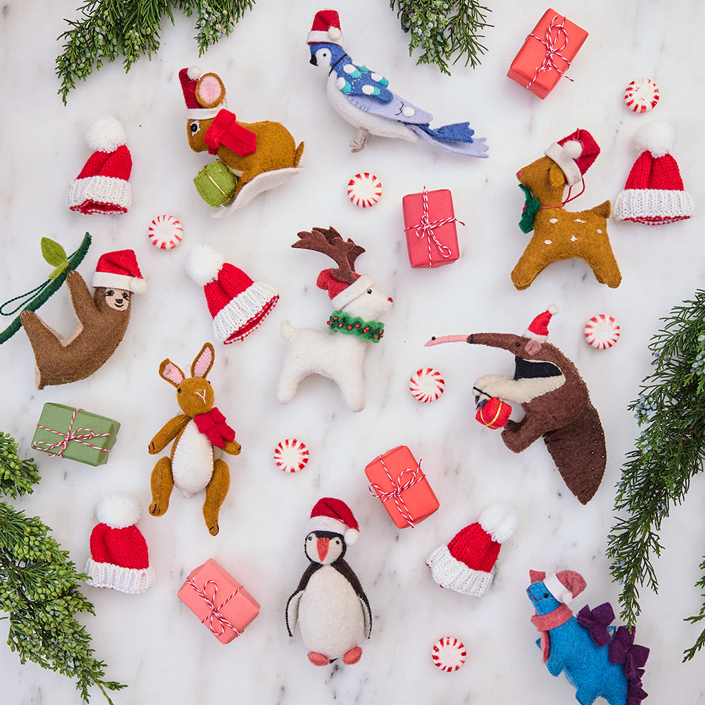 Santa Eggnog Reindeer Ornament