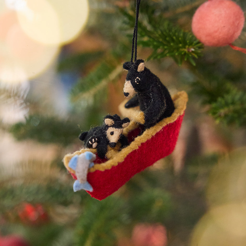 Bears in Canoe Ornament