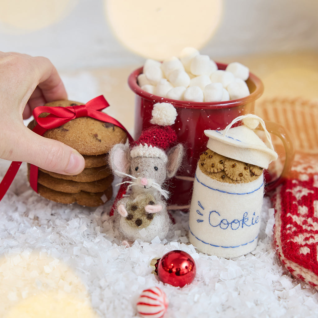 Santa Mouse Cookie Ornament