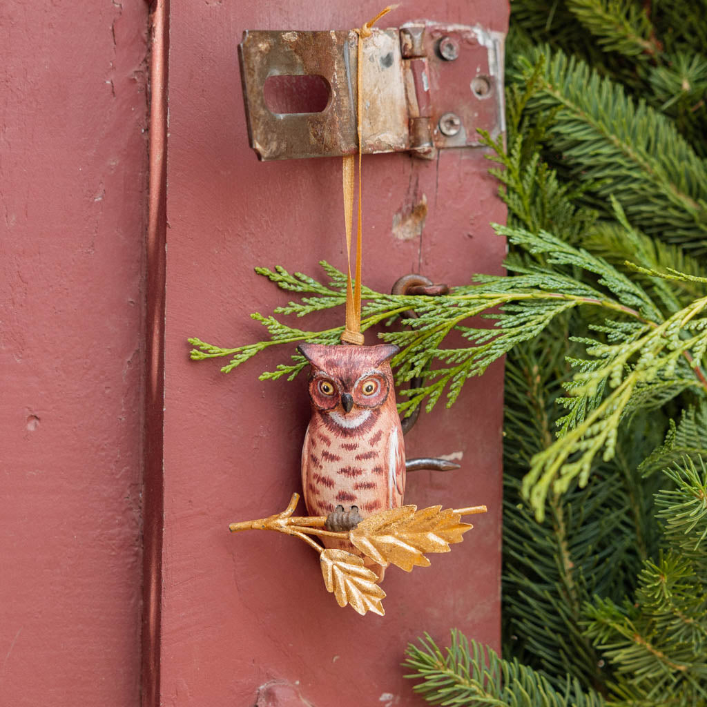 Oak Branch Resin Ornament