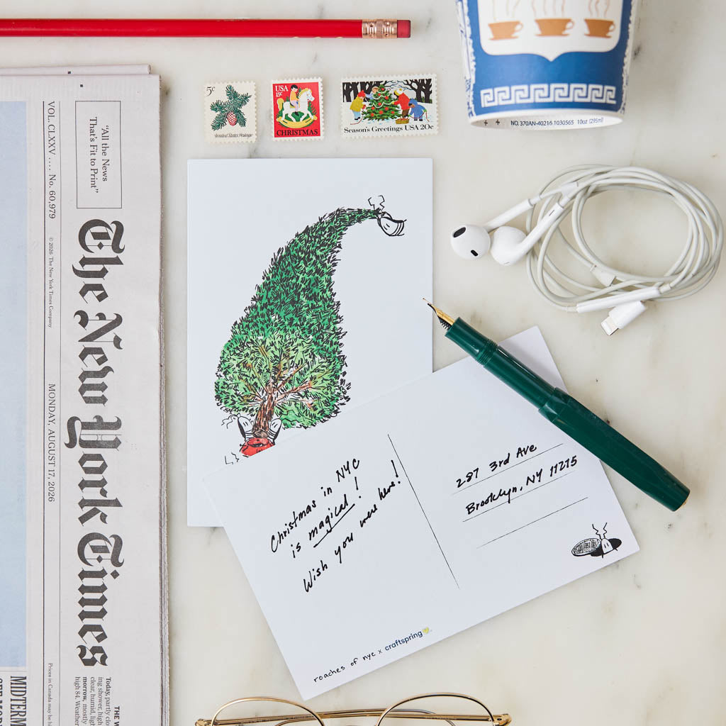 Roach-mas Tree Postcard
