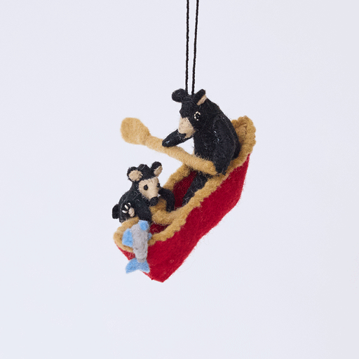 Bears in Canoe Ornament