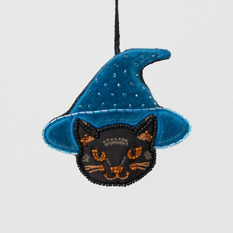 Black Cat Beaded Ornament