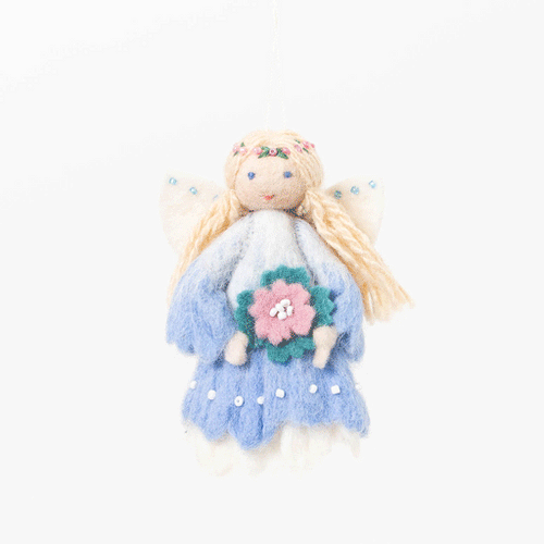 Blue Flower Fairy Ornament