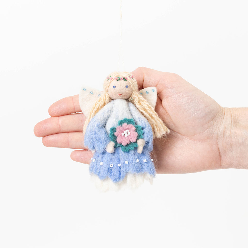 Blue Flower Fairy Ornament