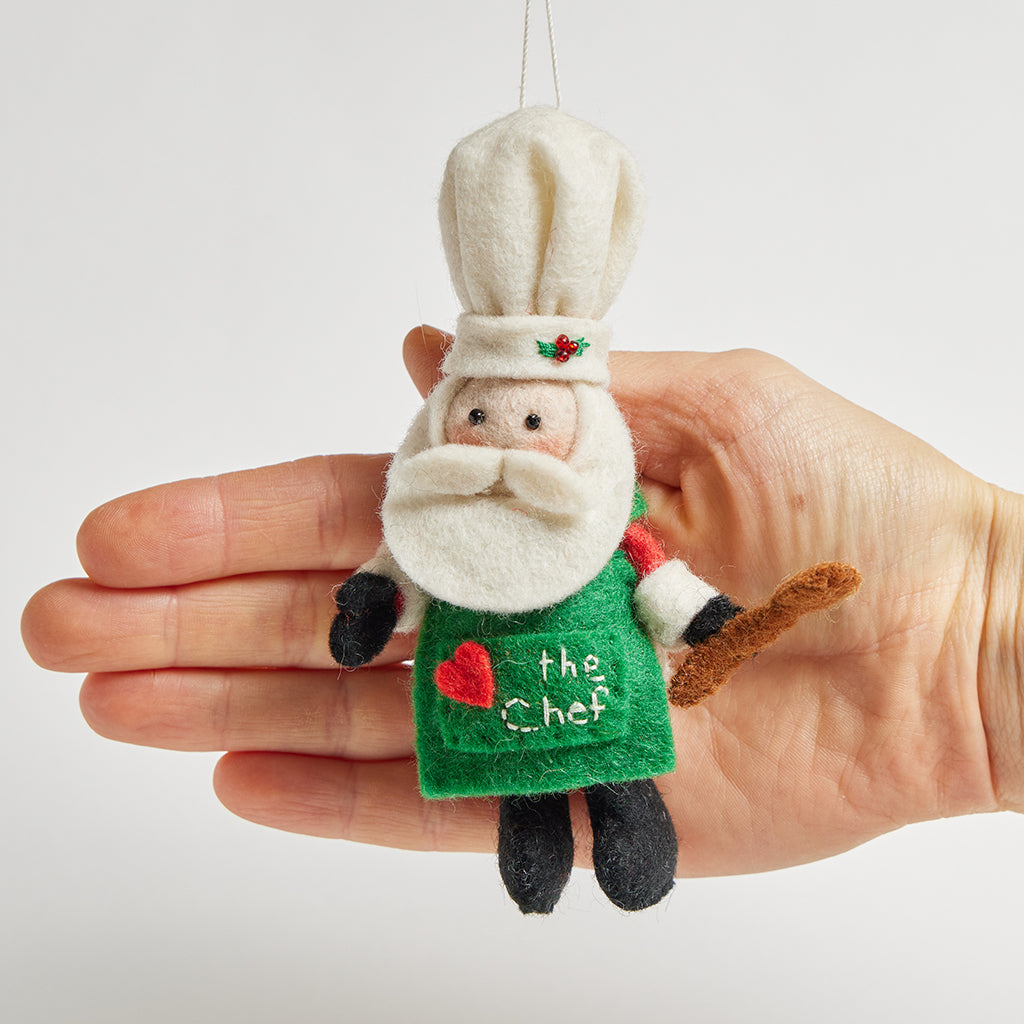Love Chef Santa Ornament