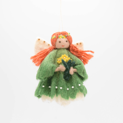 Green Flower Fairy Ornament