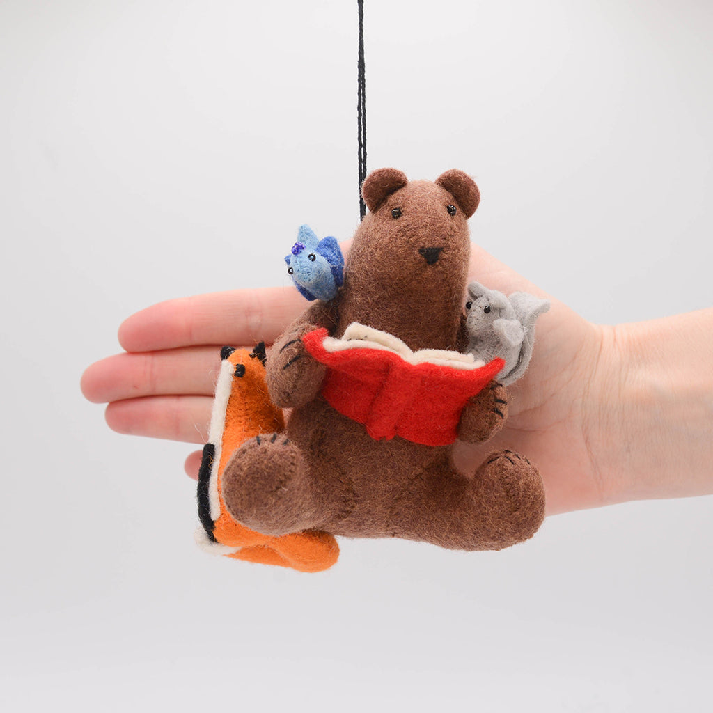 Reading Bear Friends Ornament