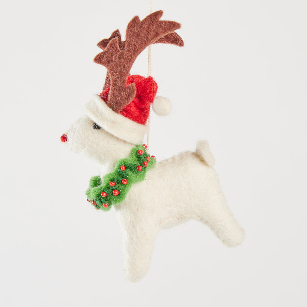 Santa Eggnog Reindeer Ornament