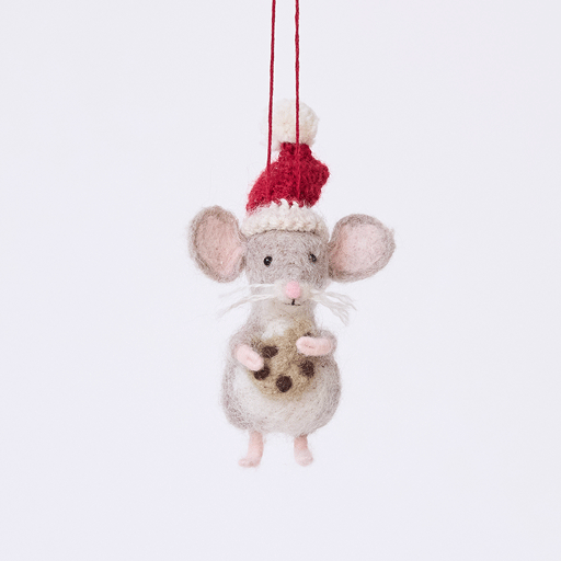 Santa Mouse Cookie Ornament
