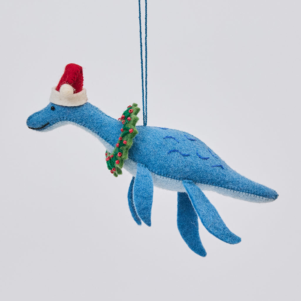 Santa Plesiosaurus Ornament