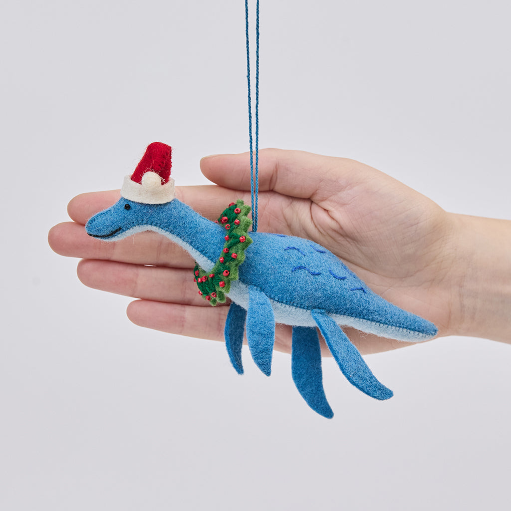 Santa Plesiosaurus Ornament