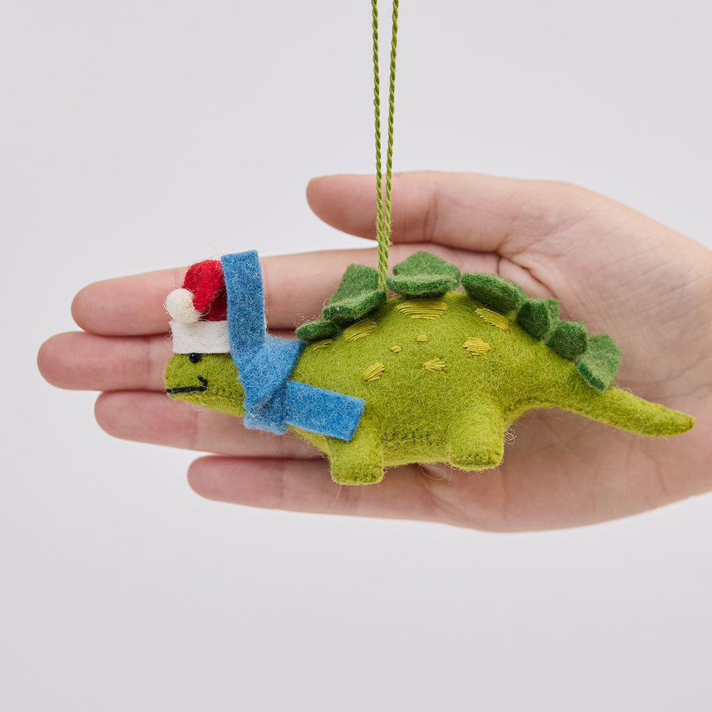 Santa Stegosaurus Ornament